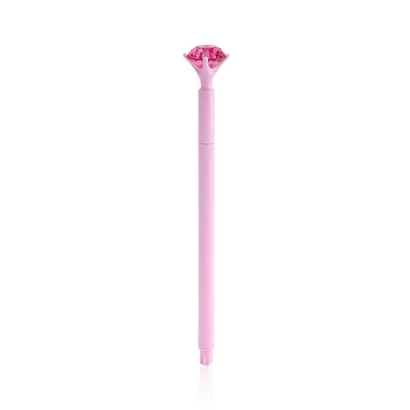 1PC Big Diamond Crystal Pen Gem Ballpoint-Pens Ring Wedding Metal Ballpen Kawaii Magical Pen Fashion School Office Supplies