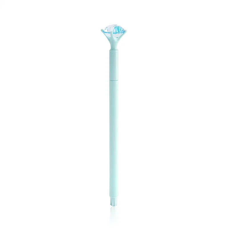 1PC Big Diamond Crystal Pen Gem Ballpoint-Pens Ring Wedding Metal Ballpen Kawaii Magical Pen Fashion School Office Supplies