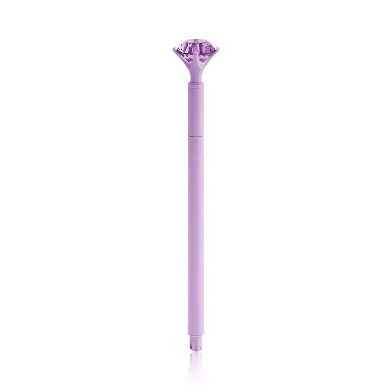 1PC Big Diamond Crystal Pen Gem Ballpoint-Pens Ring Wedding Metal Ballpen Kawaii Magical Pen Fashion School Office Supplies